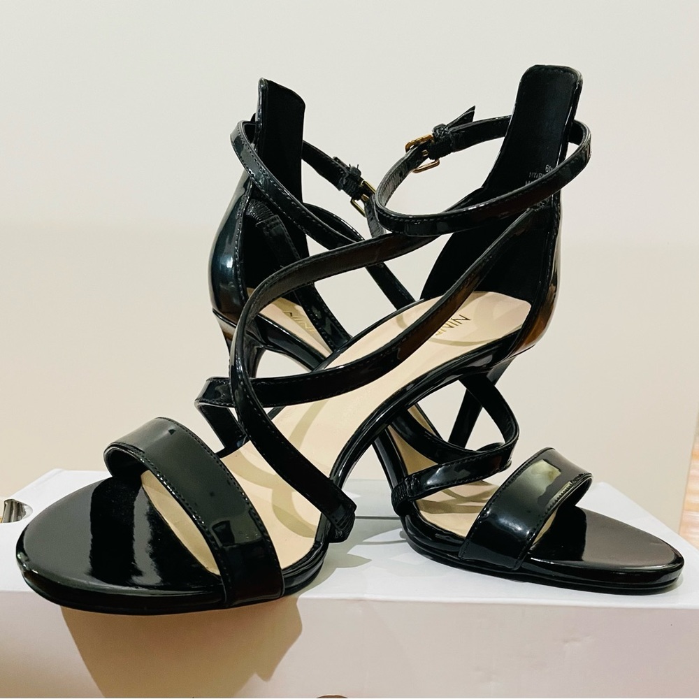 Nine West Patent Shine Gabriele Slim Heel Sandal